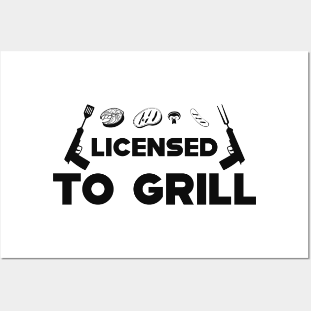 BBQ - Licensed to grill Wall Art by KC Happy Shop